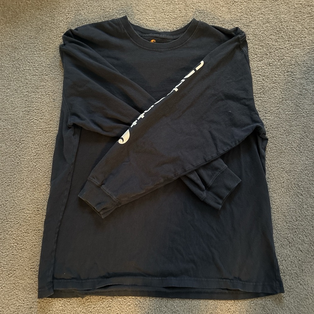 Navy Blue Long Sleeve Carharrt Shirt